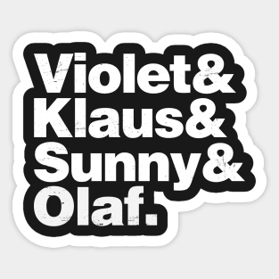 Violet, Klaus, Sunny, Olaf (Alternate) Sticker